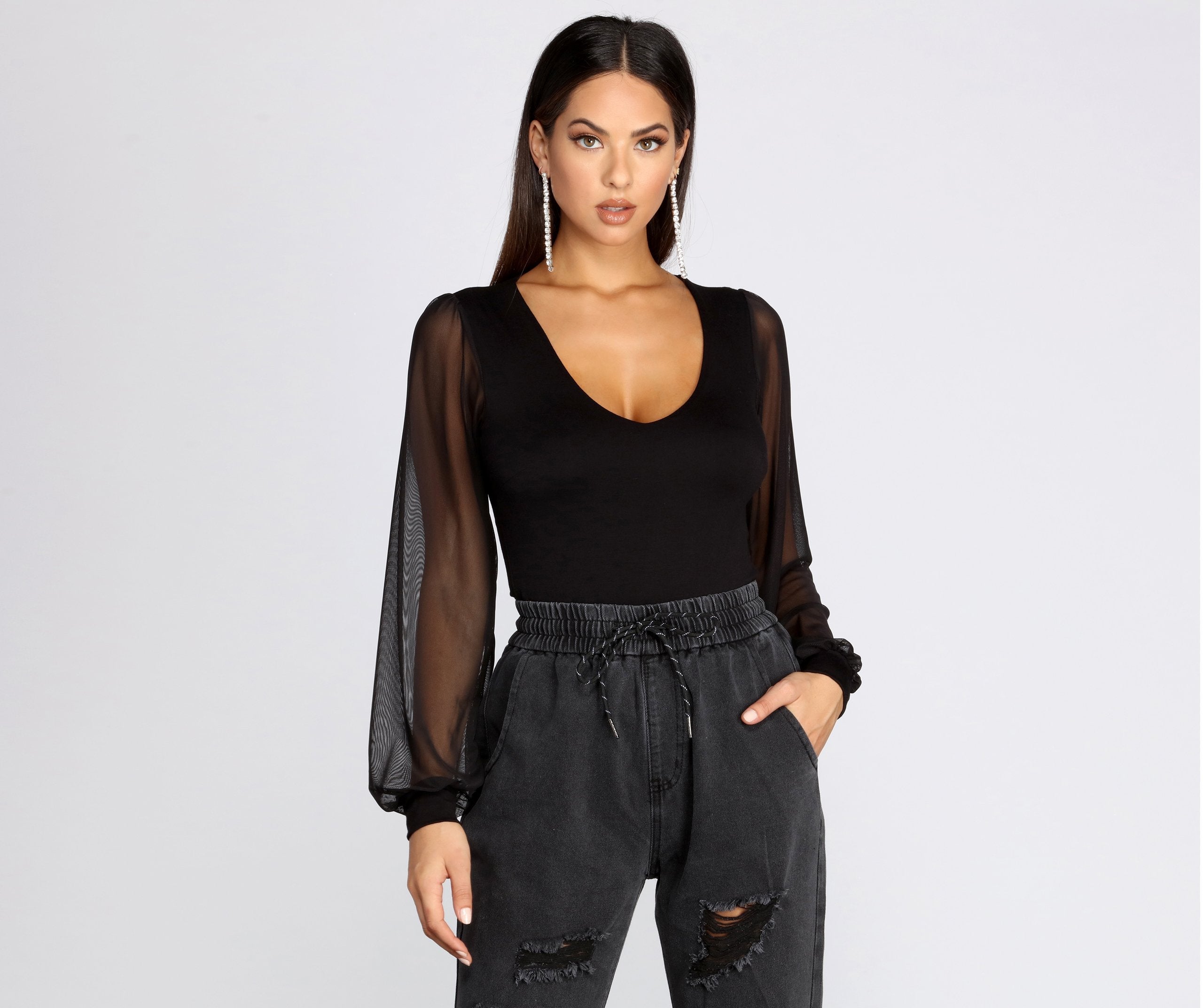 Sheer-ly Chic V-Neck Top Ins Street