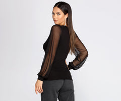 Sheer-ly Chic V-Neck Top Ins Street