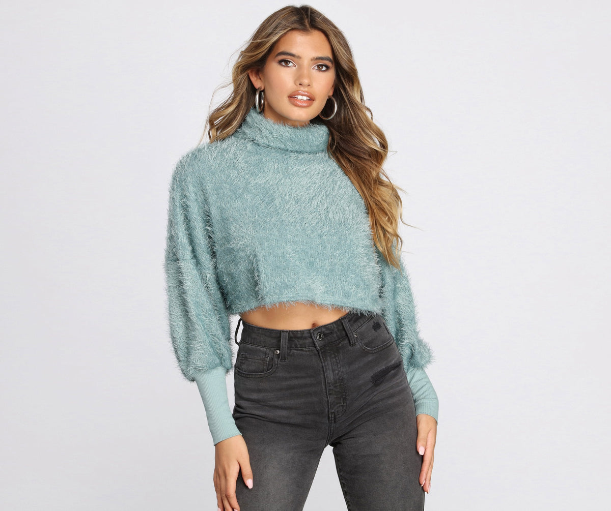 Cozy Cropped Fuzzy Sweater Ins Street