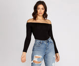 Simple Style Off The Shoulder Bodysuit