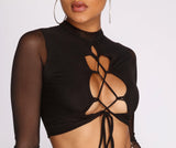 Lace Up In Mesh Crop Top Ins Street