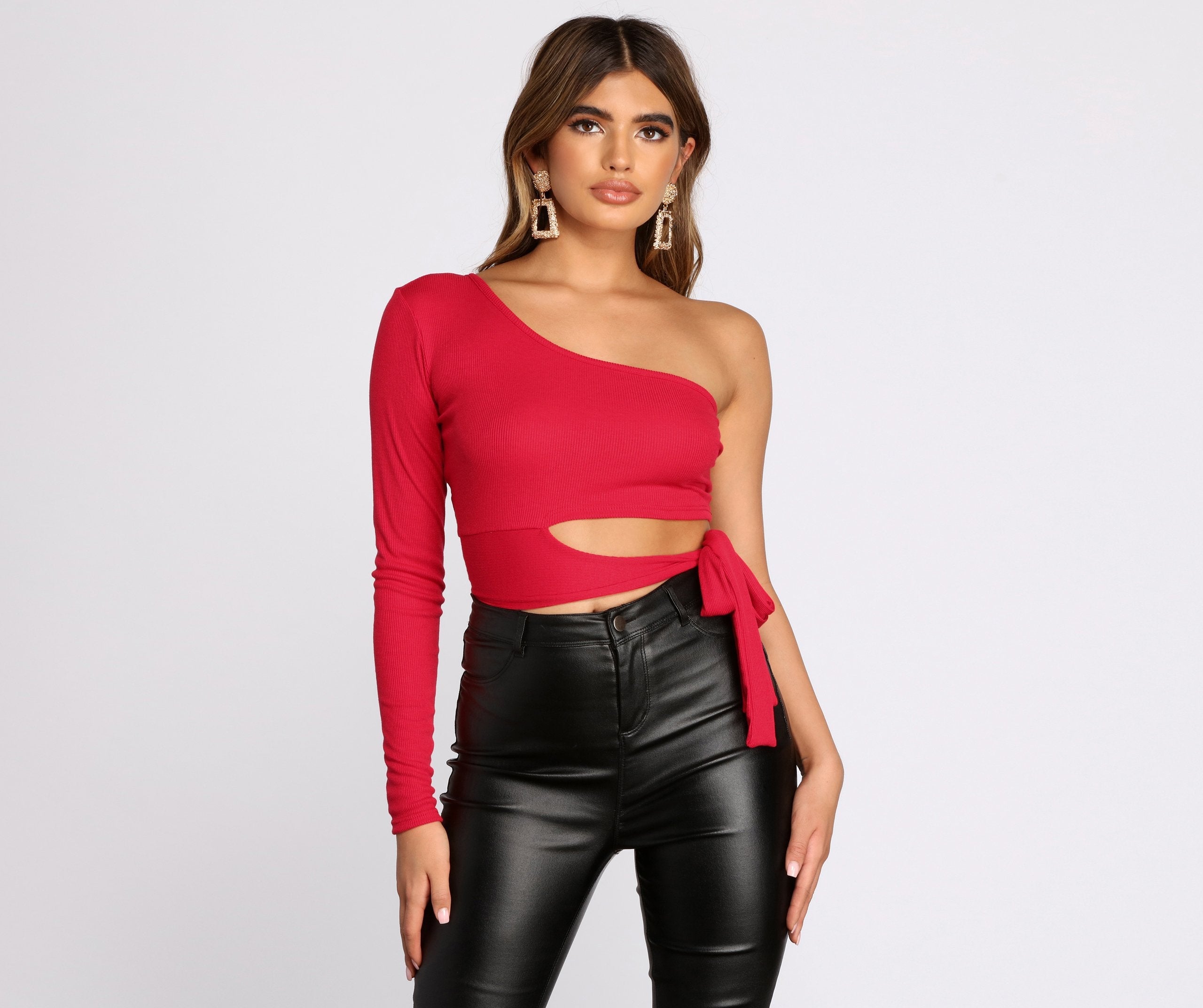 Single Sleeve Ribbed Crop Top Ins Street