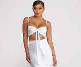Cropped Ruched Tie Front Top Ins Street