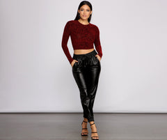 So Chic Crew Neck Lurex Crop Top Ins Street