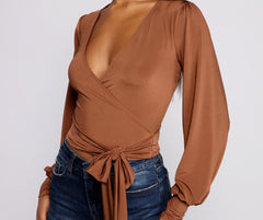 Slinky Knit Wrap Front Top Ins Street