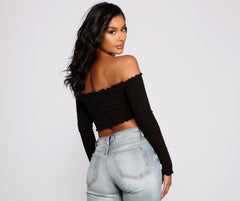 She's So Trendy Off The Shoulder Crop Top Ins Street