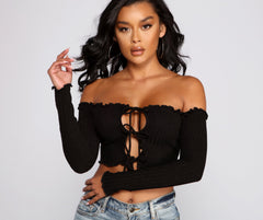 She's So Trendy Off The Shoulder Crop Top Ins Street