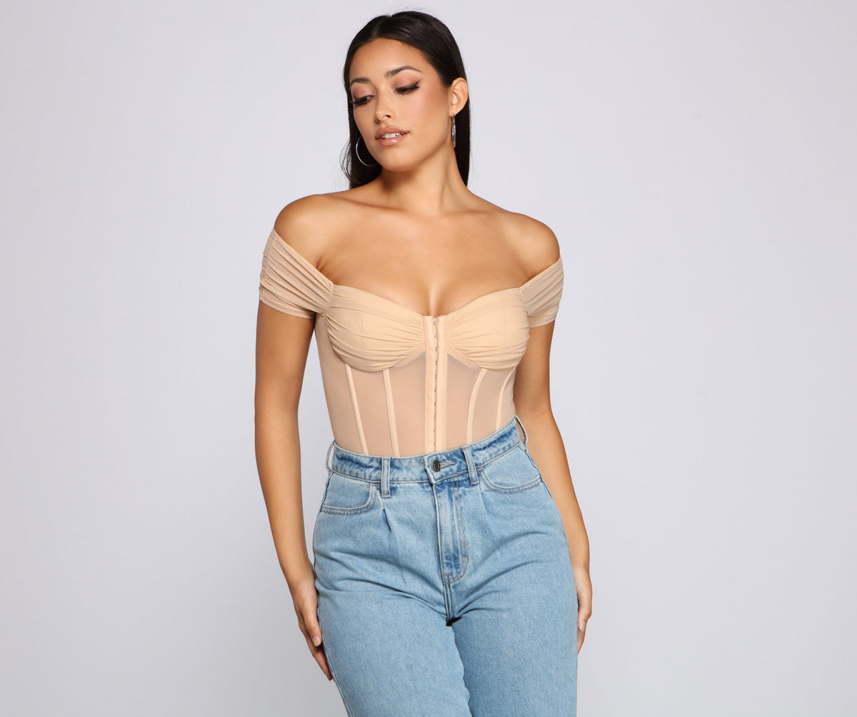 So Chic Mesh Bustier Bodysuit Ins Street