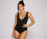 Sleek And Sultry Lace-Up Bodysuit Ins Street
