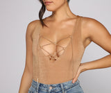 Sleek And Sultry Lace-Up Bodysuit Ins Street
