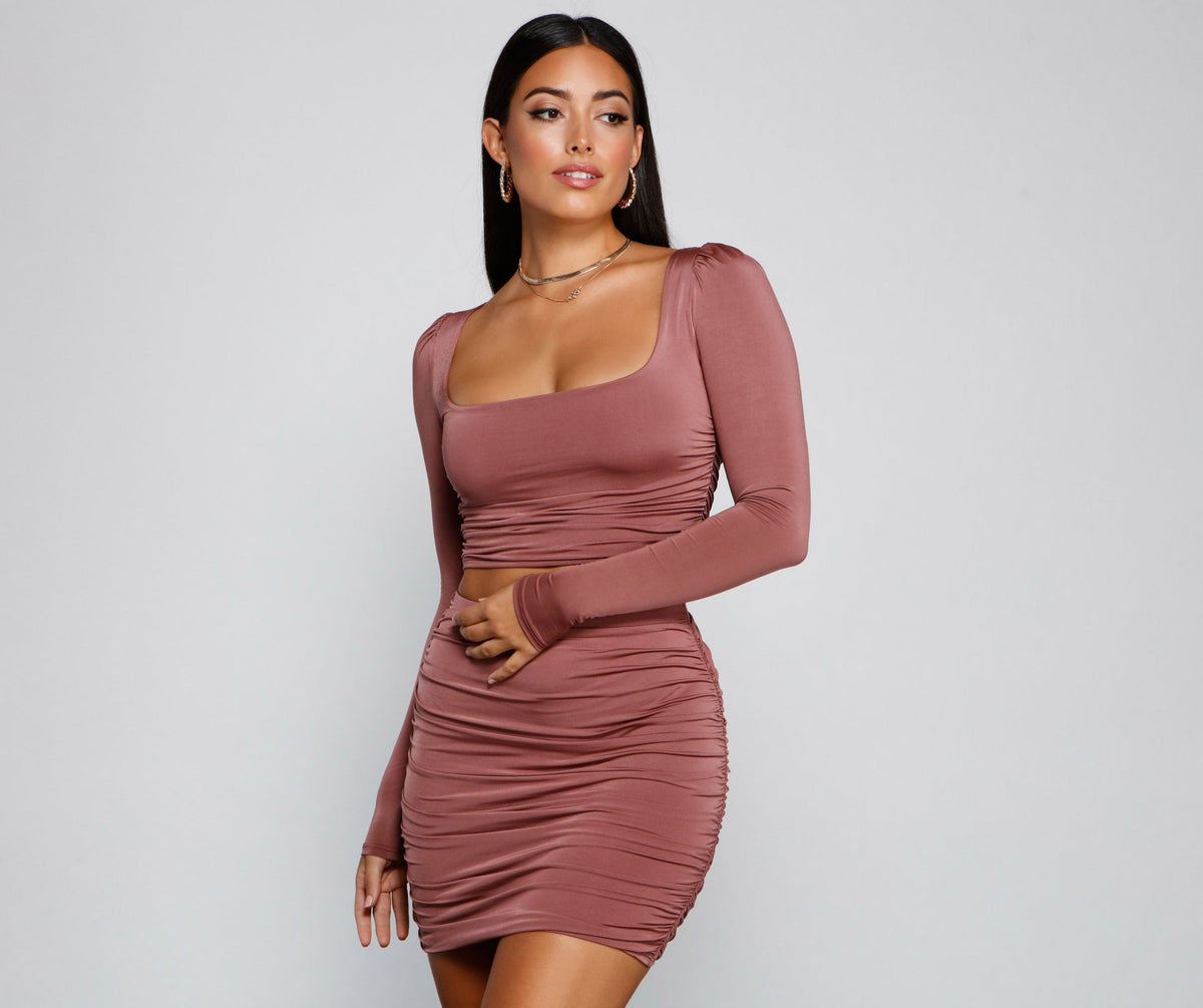 Sleek And Stunning Ruched Crop Top Ins Street