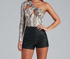 Snake It Under Bust Cutout Bodysuit Ins Street