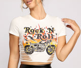 Slashed Rock N' Roll Tee Shirt Ins Street