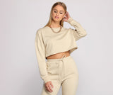 Cozy French Terry Knit Crop Top Ins Street