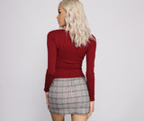 So Basic Notched Ribbed Knit Top Ins Street