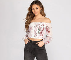 Smocked Over Florals Crop Top Ins Street