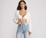 Crushing On You Long Puff Sleeve Crop Top Ins Street