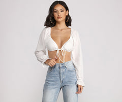 Crushing On You Long Puff Sleeve Crop Top Ins Street