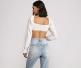 Crushing On You Long Puff Sleeve Crop Top Ins Street