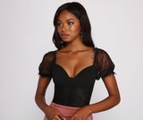 So Chic Puff Sleeve Lace Bodysuit Ins Street