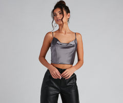 Sleek And Fab Satin Crop Top Ins Street