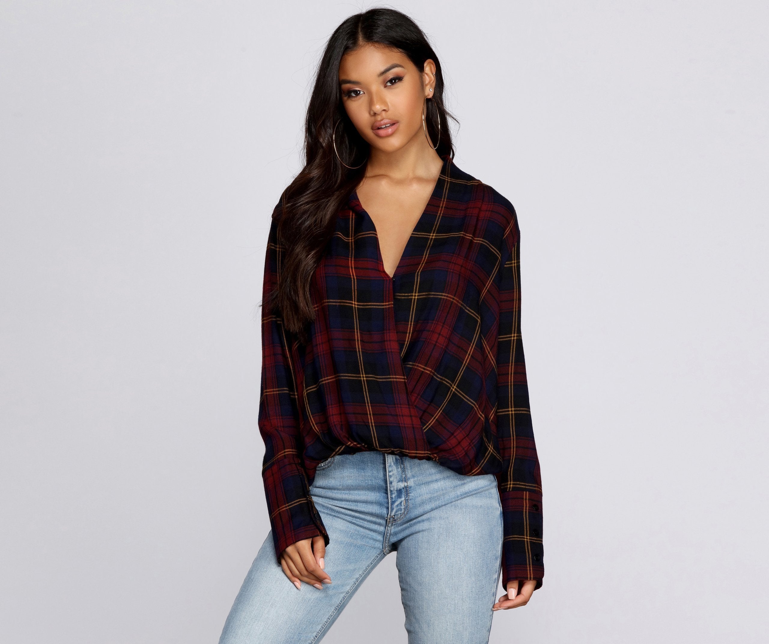 She's Outdoorsy Plaid Top Ins Street