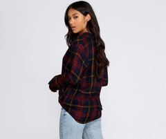 She's Outdoorsy Plaid Top Ins Street