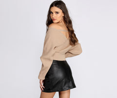 Show Those Shoulders Surplice Sweater Ins Street