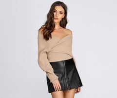 Show Those Shoulders Surplice Sweater Ins Street