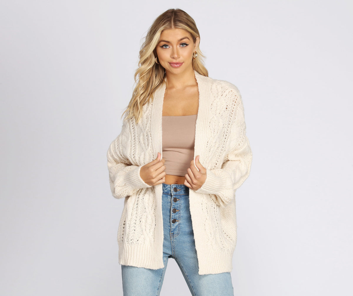 Layered Cutie Cable Knit Cardigan Ins Street