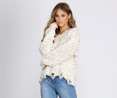 Cozy Cute Confetti Knit Sweater Ins Street