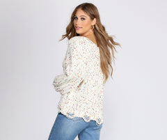 Cozy Cute Confetti Knit Sweater Ins Street