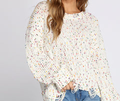 Cozy Cute Confetti Knit Sweater Ins Street