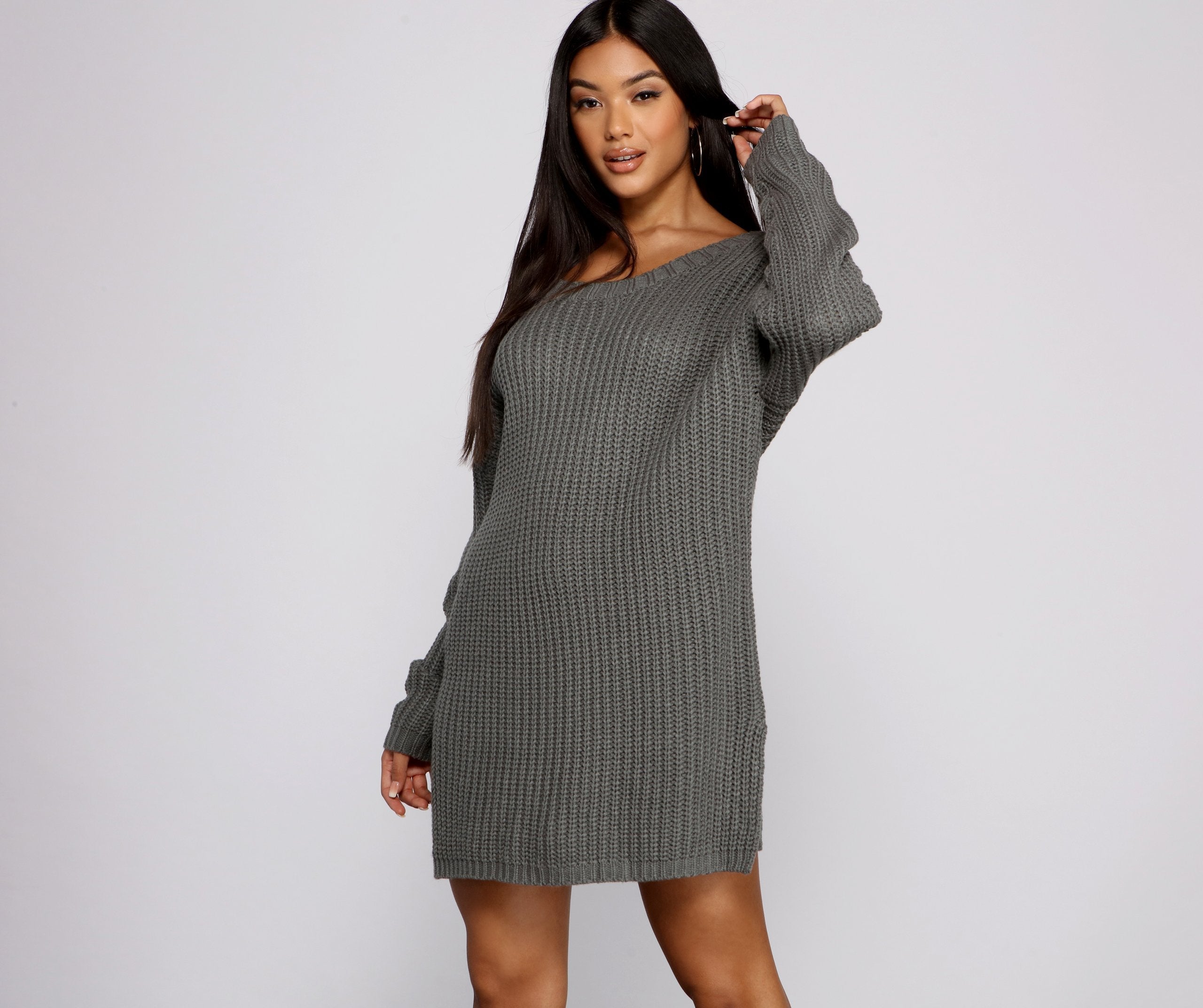 Cozy Knit Long Sleeve Tunic Ins Street