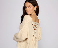 Lattice Back Oversized Pullover Sweater Ins Street