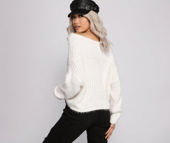 Cozy Eyelash Knit Off The Shoulder Sweater Ins Street