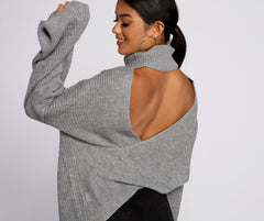 So Chic Surplice Open Back Sweater Ins Street