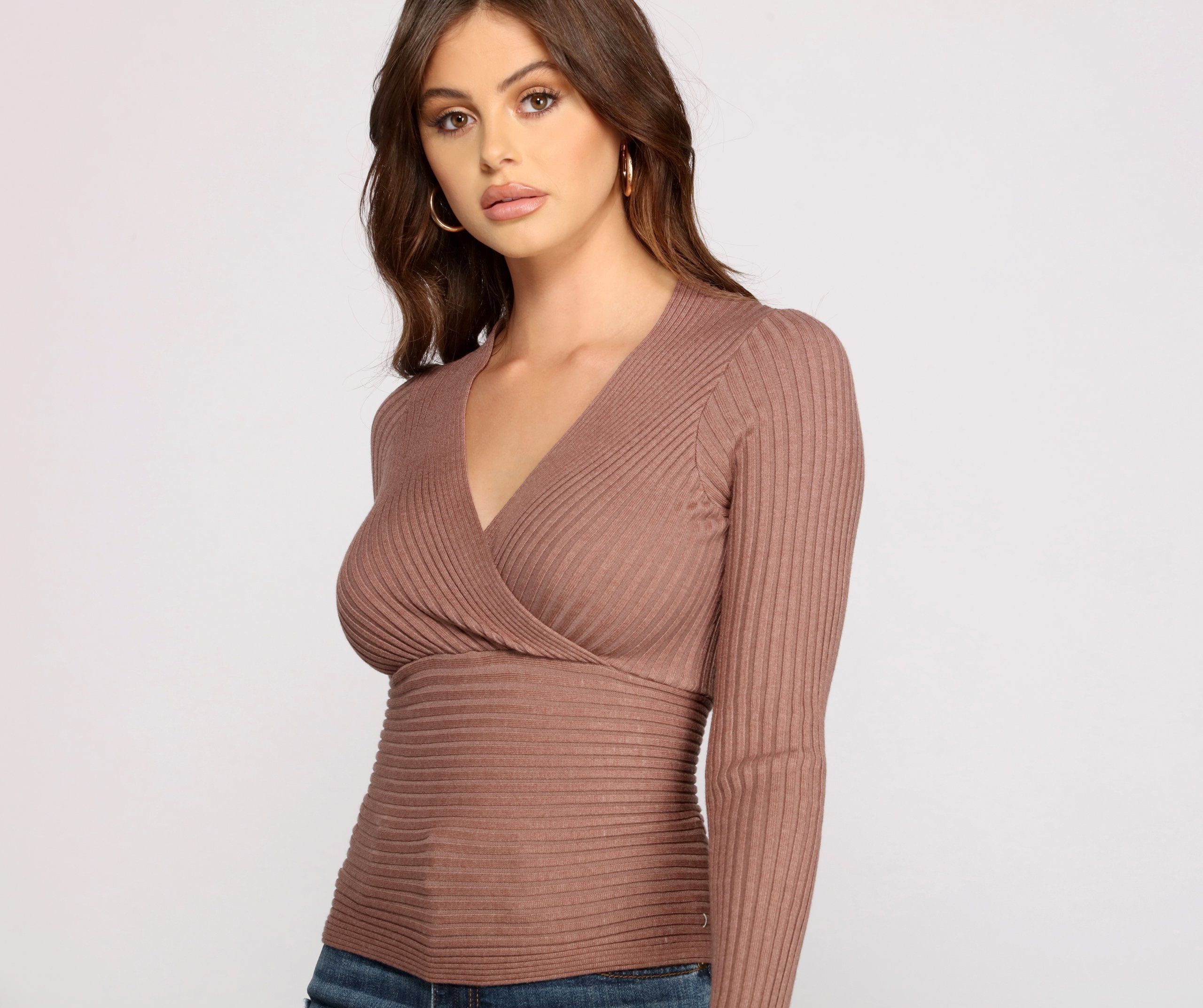 Cozy Ribbed Knit Long Sleeve Top Ins Street