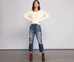 Cozy Cropped Popcorn Knit Sweater Ins Street