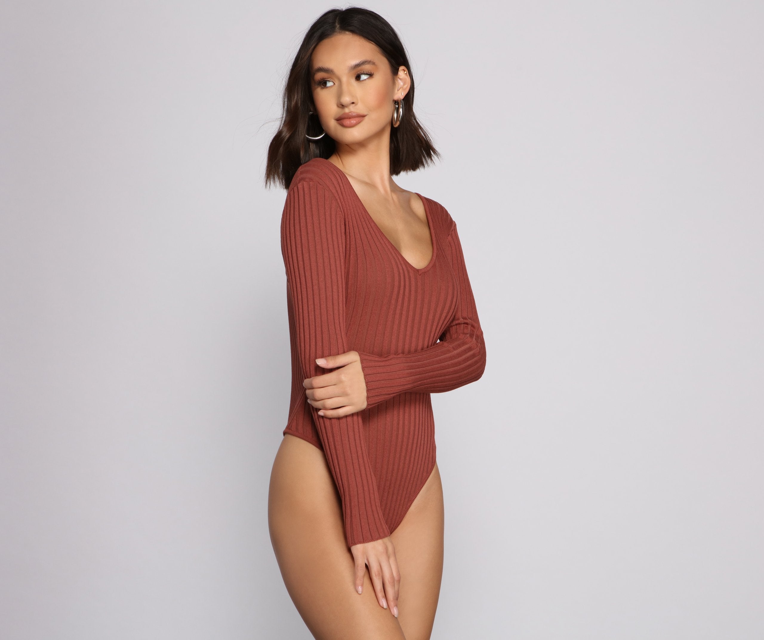 Layer Up Basic Ribbed Knit Bodysuit Ins Street