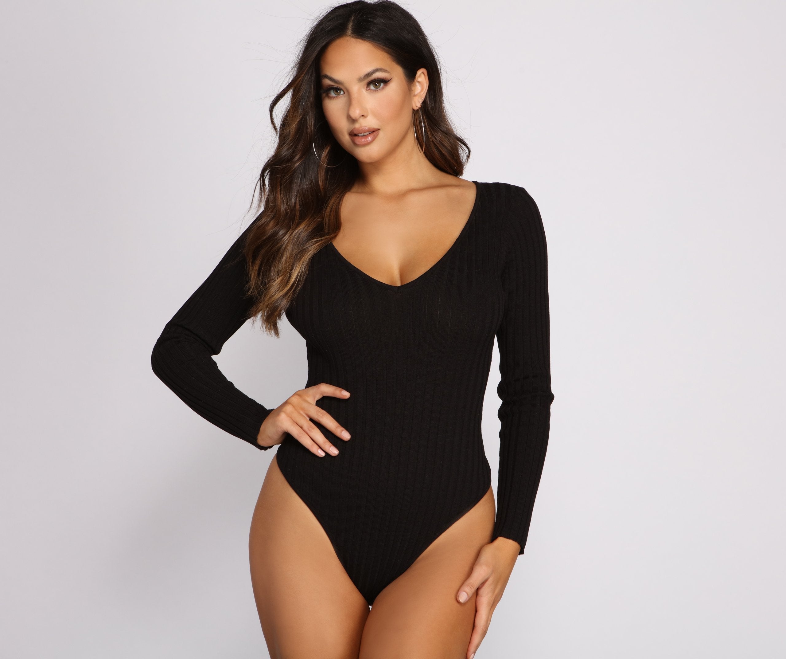 Layer Up Basic Ribbed Knit Bodysuit Ins Street