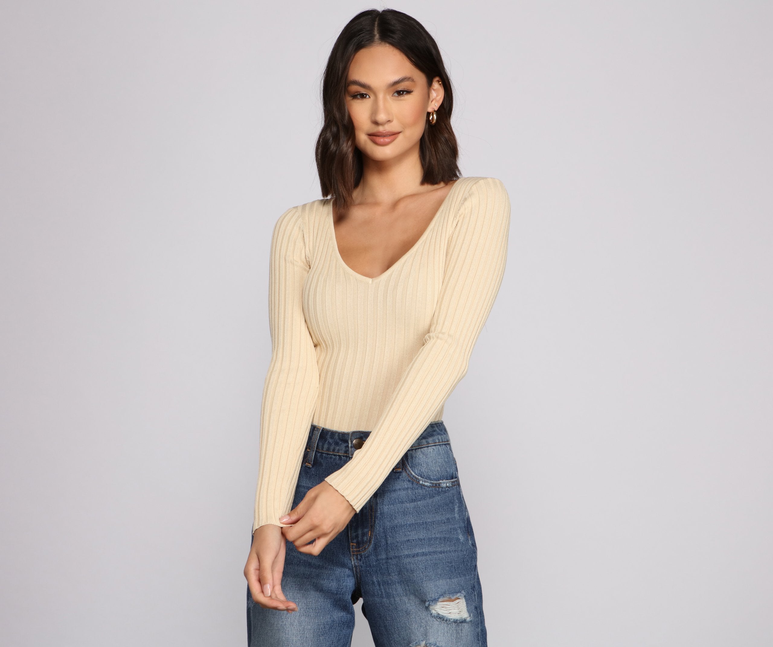 Layer Up Basic Ribbed Knit Bodysuit Ins Street