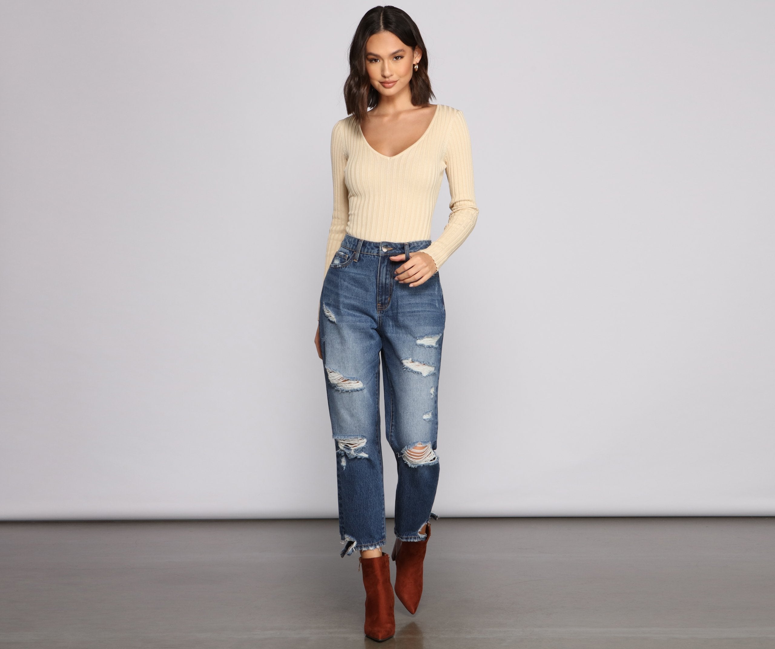 Layer Up Basic Ribbed Knit Bodysuit Ins Street