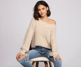 Cozy Chic Off The Shoulder Sweater Ins Street