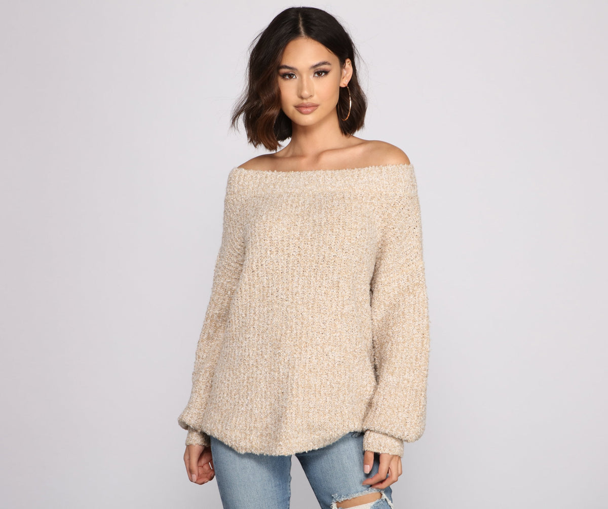 Cozy Chic Off The Shoulder Sweater Ins Street