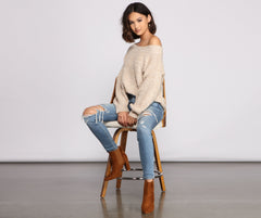 Cozy Chic Off The Shoulder Sweater Ins Street