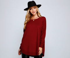 Cozy Basic Lattice Back Tunic ladies-street