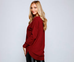 Cozy Basic Lattice Back Tunic ladies-street