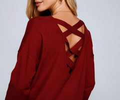 Cozy Basic Lattice Back Tunic ladies-street