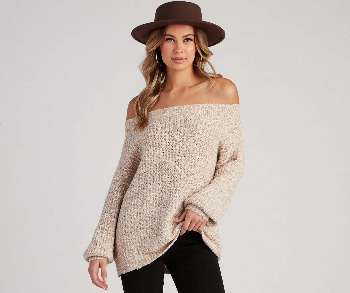 Cozy Chic Off The Shoulder Sweater Ins Street